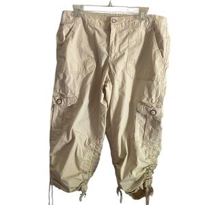 Madison Women’s Cream Drawstring Cargo Pants Size 12 Y2K